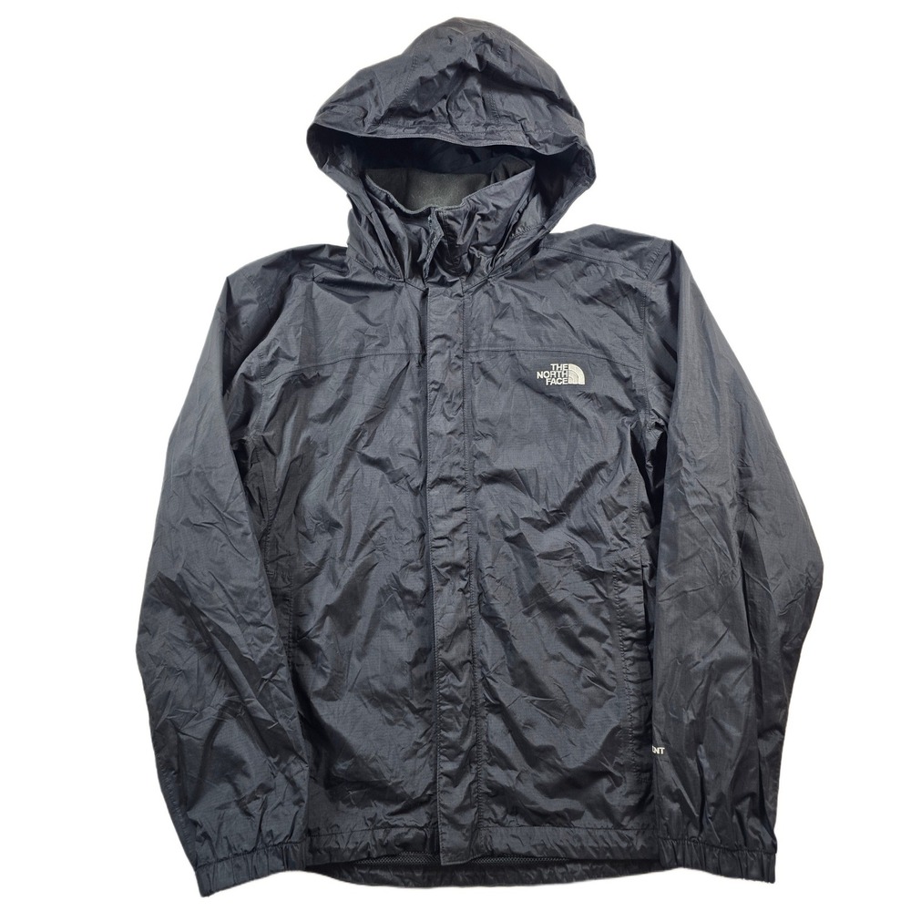 The North Face HyVent Jacket Mens Small Black Nylon Waterproof Rain Shell